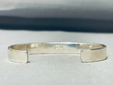 Thick Signed Comet Vintage Native American Navajo Opal Sterling Silver Inlay Bracelet-Nativo Arts