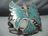 Astonishing Vintage Native American Navajo Turquoise Sterling Silver Bracelet Old-Nativo Arts