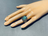 Rare Turquoise Vintage Native American Navajo Sterling Silver Ring Old-Nativo Arts