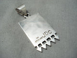 Native American Important Vintage Santo Domingo Sterling Silver & Gold Pendant Old-Nativo Arts
