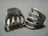Striking Vintage Native American Navajo Antive American Sterling Silver Earrings-Nativo Arts
