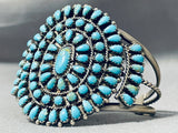 Magnificent Vintage Native American Navajo Turquoise Cluster Sterling Silver Bracelet-Nativo Arts