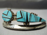 Native American Museum Vintage Navajo Turquoise Kachina Sterling Silver Bracelet Old-Nativo Arts