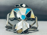 Woman Thunderbird Vintage Native American Zuni Turquoise Sterling Silver Bracelet Old-Nativo Arts