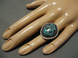 Important Calvin Martinez Carico Lake Turquoise Sterling Silver Native American Navajo Ring-Nativo Arts