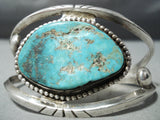 Opulent Vintage Native American Navajo Carlin Turquoise Sterling Silver Bracelet Old-Nativo Arts