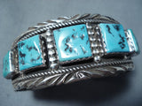 Dudley Yazzie Rare Vintage Native American Navajo Turquoise Sterling Silver Bracelet-Nativo Arts
