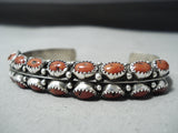 Remarkable Signed Native American Navajo Corals Sterling Silver Bracelet-Nativo Arts
