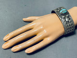 Fabulous Vintage Native American Navajo Red Mountain Turquoise Sterling Silver Bracelet-Nativo Arts