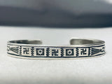 Whirling Logs Backwards Vintage Native American Navajo Sterling Silver Bracelet-Nativo Arts