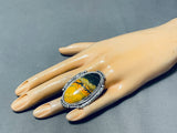 Breathtaking Native American Navajo Honeybee Jasper Sterling Silver Ring Signed-Nativo Arts