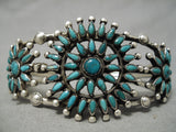 Exceptionally Rare 1930's Vintage Native American Zuni Turquoise Sterling Silver Bracelet-Nativo Arts