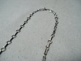 Immense Navajo Native American Sterling Silver Coin Necklace-Nativo Arts