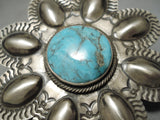One Of The Largest Native American Zuni Turquoise Sterling Silver Ring Ever Made-Nativo Arts