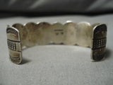 Striking Vintage Native American Navajo Domed Amethyst Sterling Silver Bracelet Old-Nativo Arts