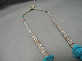 Native American Incredible Vintage Navajo Turquoise Nugget White Shell Necklace Old-Nativo Arts