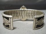 Important Vintage Native American Navajo Agate Darrell Victor Sterling Silver Bracelet-Nativo Arts