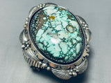 Biggest Best Vintage Native American Navajo Domed Carico Lake Turquoise Sterling Silver Bracelet-Nativo Arts