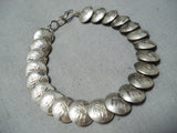 Unique Vintage Navajo Sterling Silver Pillow Bead Bracelet Native American-Nativo Arts