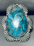 One Of The Best Aqua Blue Turquoise Native American Sterling Silver Bracelet-Nativo Arts