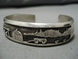 Exceptional Vintage Native American Navajo Storyteller Sterling Silver Bracelet-Nativo Arts