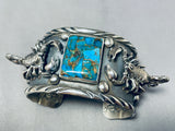 Native American 110 Gram Scorpion Navajo Turquoise Sterling Silver Bracelet-Nativo Arts