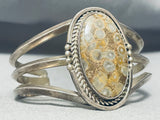 Grey Spotted Jasper Rare Vintage Native American Navajo Sterling Silver Bracelet-Nativo Arts