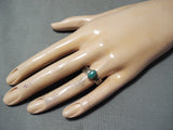 Superb Vintage Navajo Turquoise Sterling Silver Ring Native American Old-Nativo Arts
