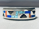 Multiple Technique Genius Vointage Native American Navajo Sterling Silver Turquoise Bracelet-Nativo Arts