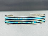 Quality Work Vintage Native American Navajo Turquoise Heishi Sterling Silver Bracelet-Nativo Arts
