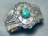 Superior Vintage Signed Native American Navajo Royston Turquoise Sterling Silver Bracelet-Nativo Arts