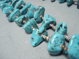Unbelievable Vintage Navajo Kingman Turquoise Necklace Native American Old-Nativo Arts