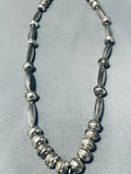 Authentic Native American Navajo Old Deposit Turquoise Sterling Silver Necklace-Nativo Arts