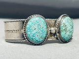 Double Carico Lake Turquoise Vintage Native American Navajo Sterling Silver Bracelet-Nativo Arts