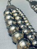 Best Vintage Native American Navajo Hand Tooled Sterling Silver Bead Necklace-Nativo Arts