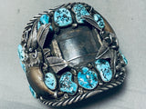 Best Authentic Bear Vintage Native American Navajo Turquoise Sterling Silver Watch Bracelet-Nativo Arts