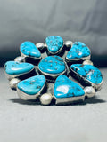 Cecil Atencio 58 Grams Powerful Vintage Native American Navajo Turquoise Ring-Nativo Arts