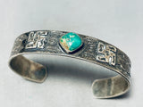 Early Vintage Native American Navajo Whirling Logs Royston Turquoise Coin Silver Bracelet-Nativo Arts