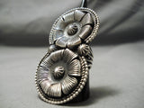 One Of The Most Unique Vintage Native American Navajo Sterling Silver Tall Ring-Nativo Arts