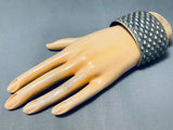 Best Native American Navajo Repoussed Diamond Sterling Silver Wide Bracelet-Nativo Arts