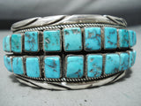Breathtaking Vintage Native American Navajo Kingman Turquoise Sterling Silver Bracelet-Nativo Arts