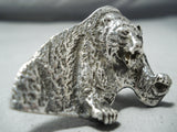 Unbelievable Navajo Sterling Silver Ring Grizzly Native American-Nativo Arts