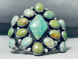One Of The Best Native American Navajo Green Turquoise Sterling Silver Bracelet-Nativo Arts