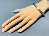 Heavy Thicker Vintage Native American Navajo Hand Etched Sterling Silver Bracelet Cuff-Nativo Arts