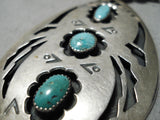 Native American Incredible Vintage Nvaajo Turquoise Sterling Silver Shadowbox Necklace-Nativo Arts
