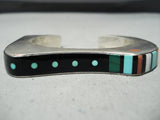 Authentic Vintage Native American Hopi Jesse Monongye Turquoise Sterling Silver Bracelet-Nativo Arts