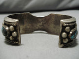 Best High Grade Bisbee Turquoise Vintage Native American Navajo Sterling Silver Bracelet Old-Nativo Arts