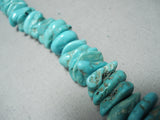Native American Terrific Vintage Santo Domingo Old Kingman Turquoise Sterling Silver Necklace-Nativo Arts