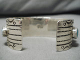 Rare Al Boyd Vintage Native American Navajo Blue Turquoise Sterling Silver Bracelet Cuff-Nativo Arts