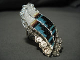 Important Native American Zuni Eldred Martinez Turquoise Sterling Silver Ring-Nativo Arts